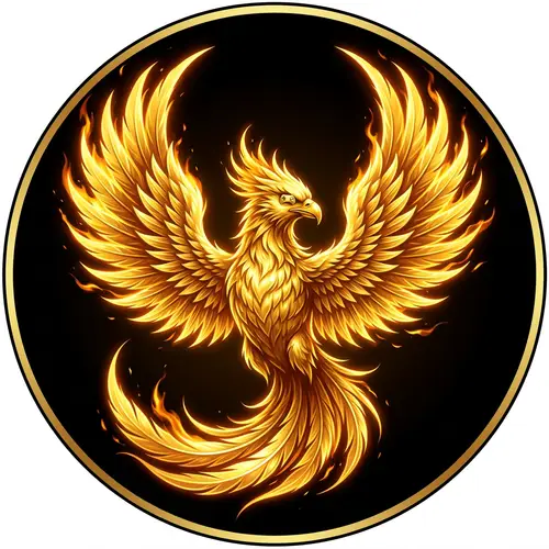 Golden Phoenix Gamer Icon - Fierce & Majestic Design