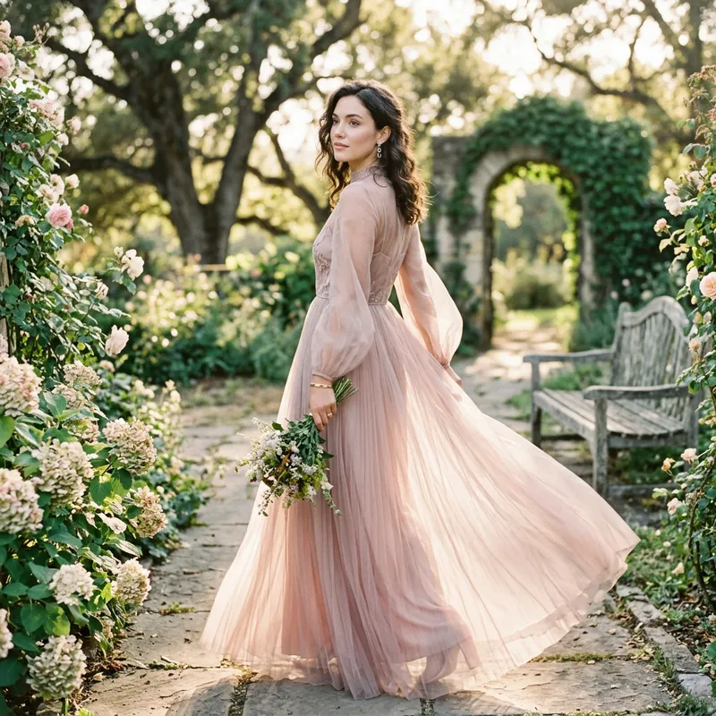 Elegant Woman in Translucent Robe