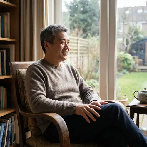 Tranquil 50-Year-Old Chinese Male | Peaceful Smile