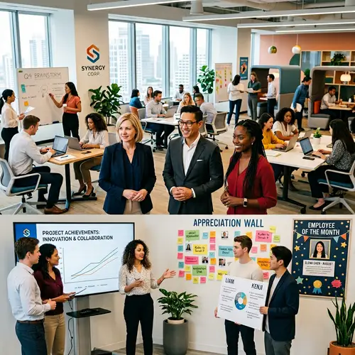 Recognizing Employees: Creative Scene with Department Heads