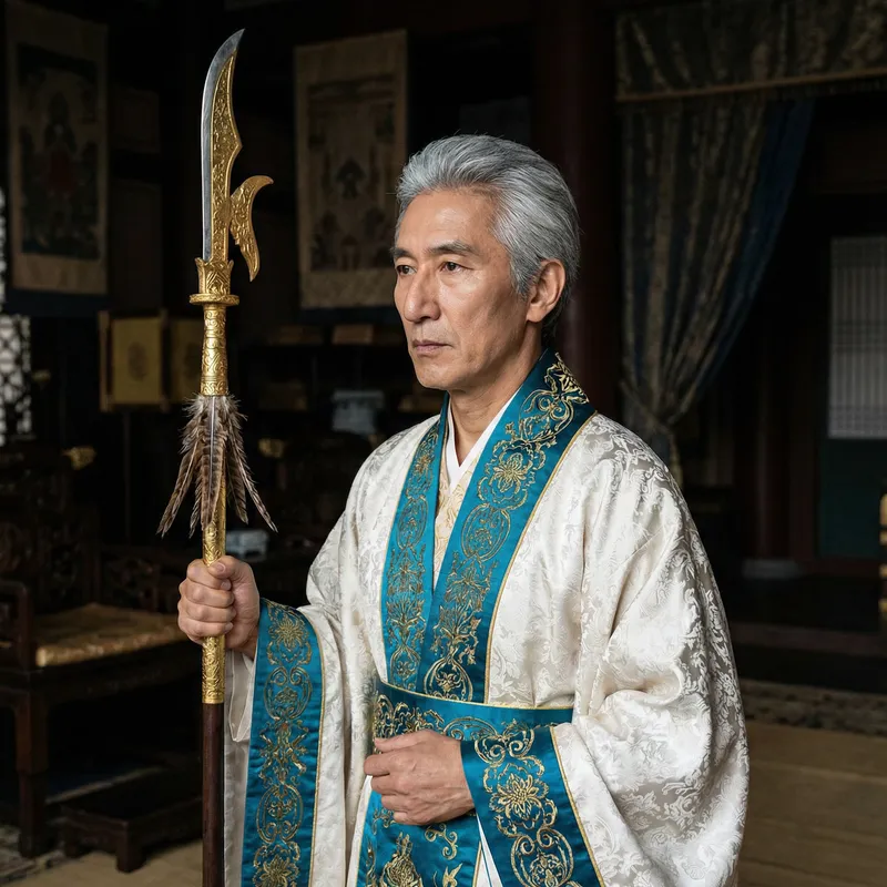 Lord Shen in Traditional Garb with Spear