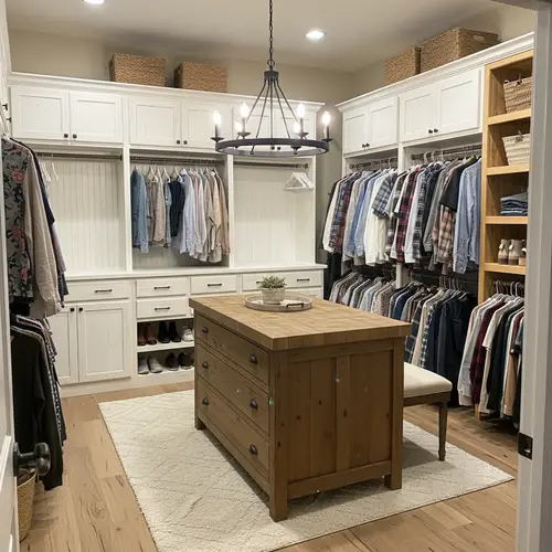 Farmhouse Style Walk-in Closet Design Ideas