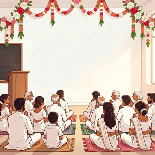 Serene Indian Classroom Slide with Diverse Attendees
