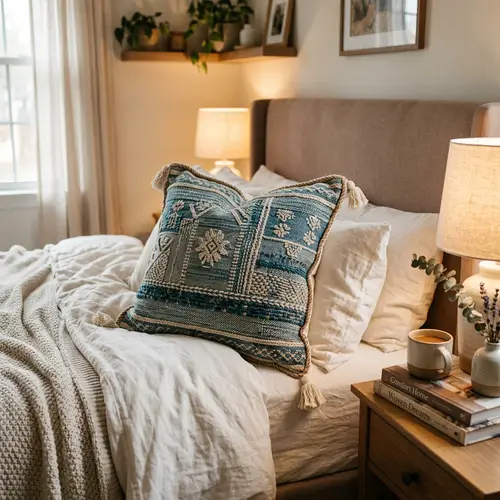 Luxurious Plush Pillow with Detailed Textured Cover