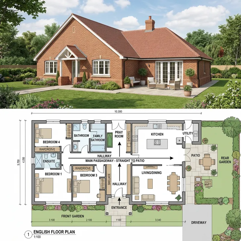 Charming One-Story English Style House Charming One-Story English Style House