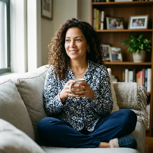 Stunning Latina in Pajamas - Curly Hair Beauty