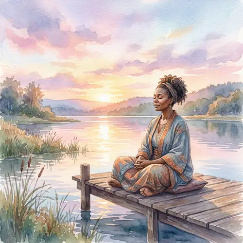 Patience: Tranquil Watercolor Art of an African Woman