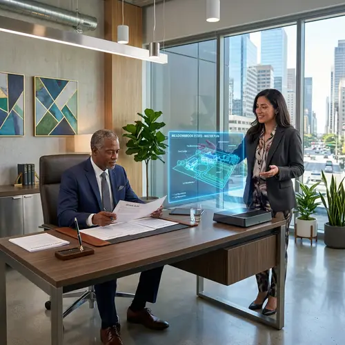 Modern Estate Planning Office Scene with Diverse Team