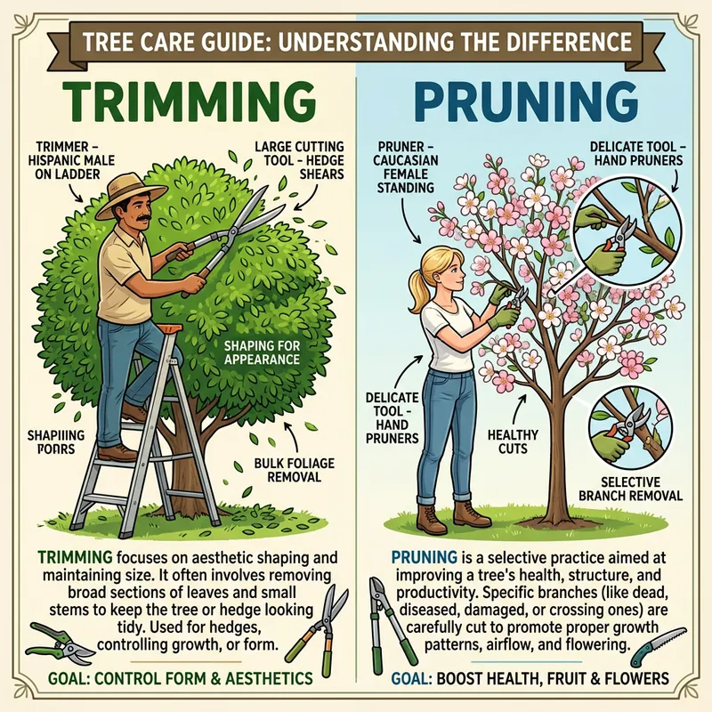 Tree Care: The Difference Between Trimming and Pruning Explained