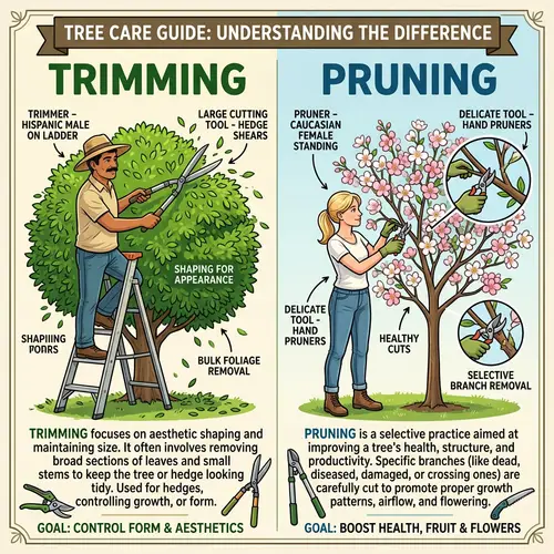 Tree Care: Trimming vs. Pruning Guide