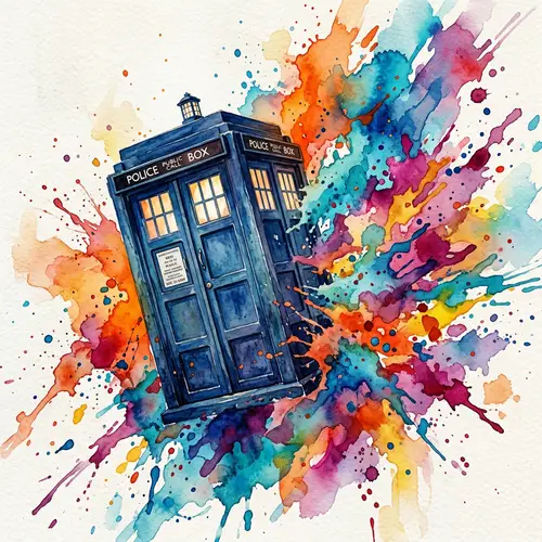 Awaken Your Walls with a TARDIS Watercolor Wallpaper