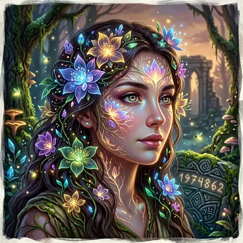 Mystical Floral Face Art