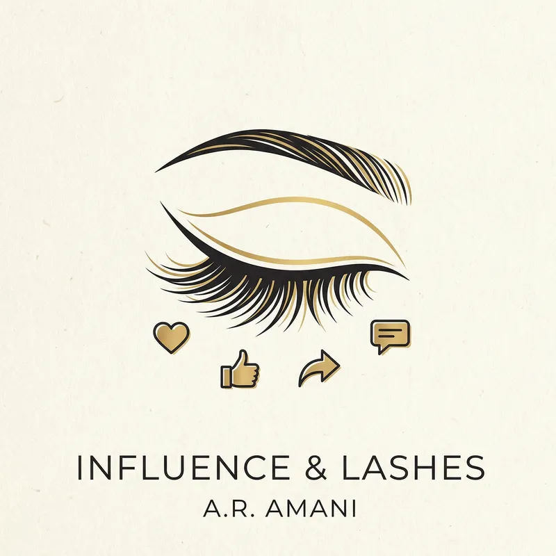 Stylized Eyelashes & Social Media Icons Cover Design
