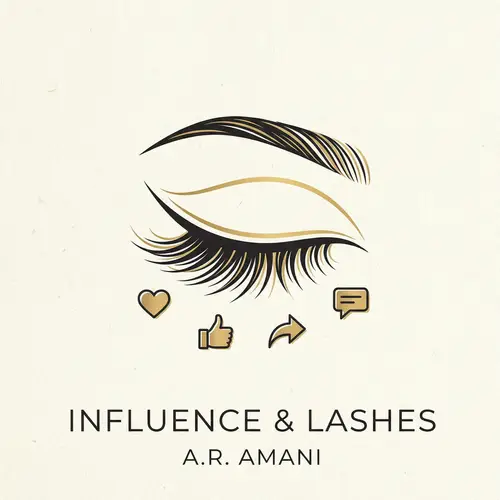 Stylized Eyelashes & Social Media Icons Cover Design