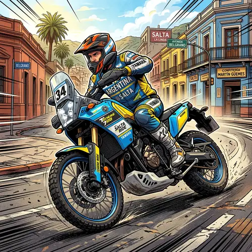 Argentinean Motorcyclist Speeds Through Salta Streets