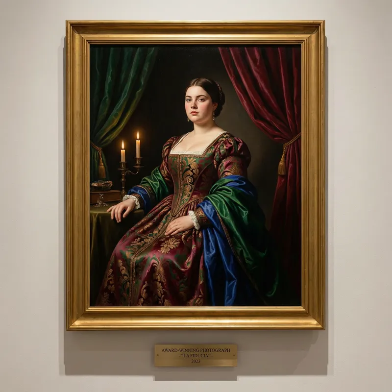 Elaborate Portrait of Confident Young Woman | Intense Hues | Renaissance Artistry