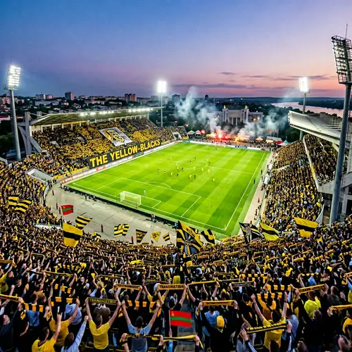 FC Sheriff Stadium in Transnistria: Yellow & Black Football Excitement
