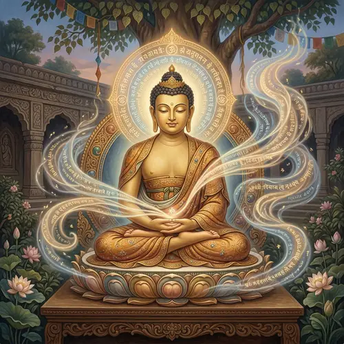 Serene Buddha Manifesting Dharma | Spiritual Canvas Art
