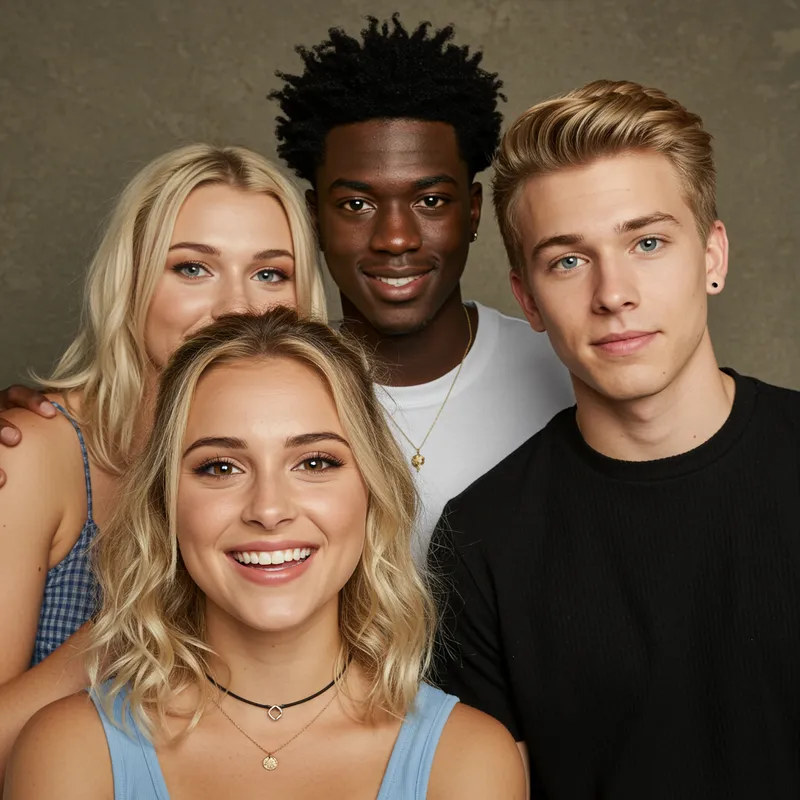 Diverse Friends Group: Unique Personalities Together