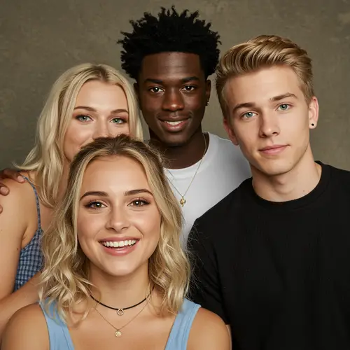 Diverse Friends Group: Unique Personalities Together