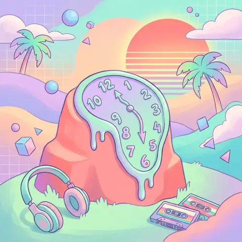 Surreal Melting Clock Album Cover Art