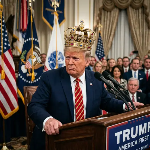 Donald Trump Upset with a Crown on His Head