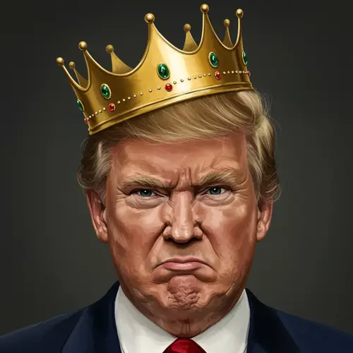 Donald Trump Upset with a Crown on His Head