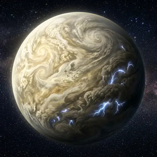 Detailed Digital Illustration of Planet Venus | Solar System Artwork