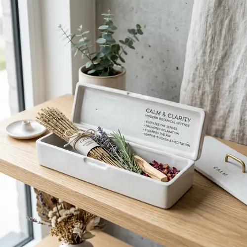 Modern Incense Box with Fresh Herbs