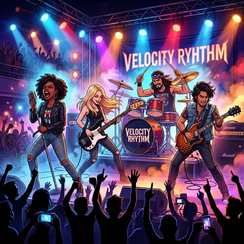 Rock Music Band Live Performance - Animated Image