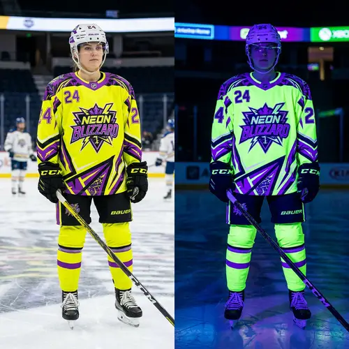 Distinct Neon Yellow & Purple Ice Hockey Jerseys | Extreme Sports Gear