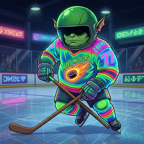 Neon Marvin Martian Ice Hockey Jersey | Unique Martian Character