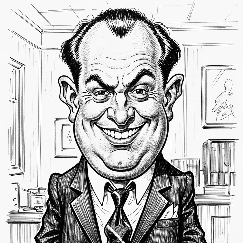 Black and White Caricature Artwork