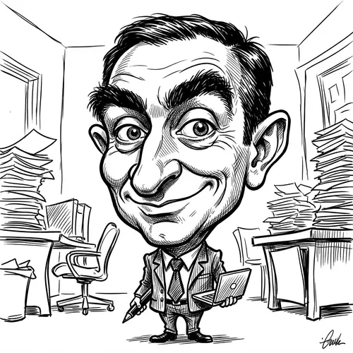 Black and White Caricature Artwork