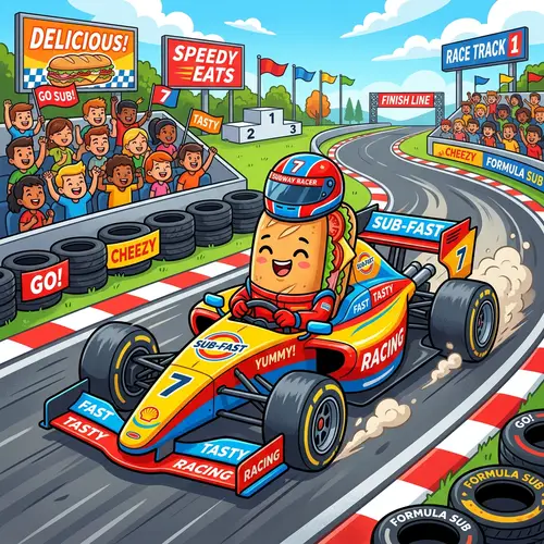 Fun Sub Sandwich Driving F1 Car - Bright & Colorful