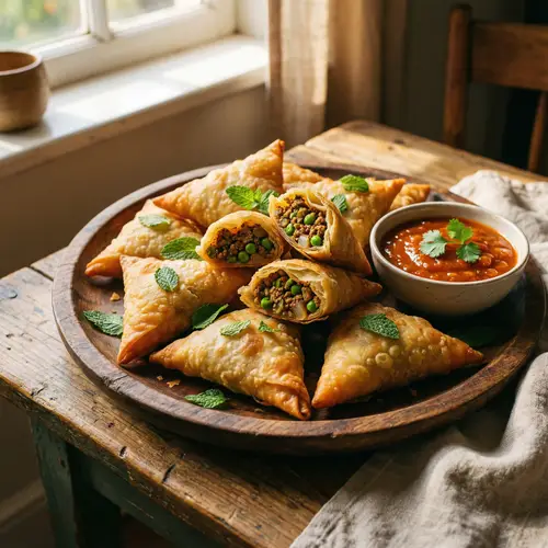 Delicious Samoosas: Freshly Prepared Triangular Pastries