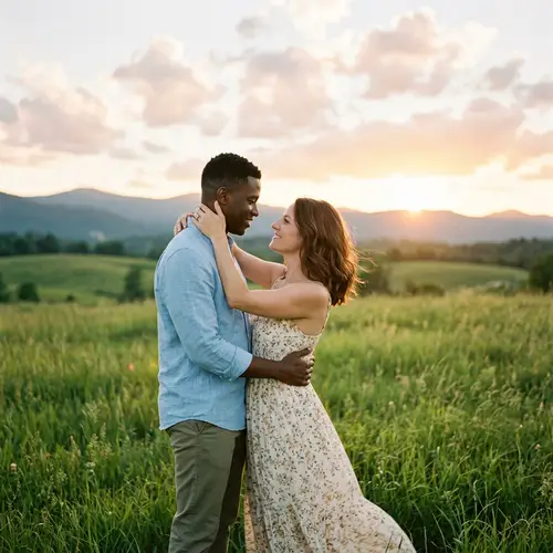 Idyllic Outdoor Love Moment | Warmth and Tranquility