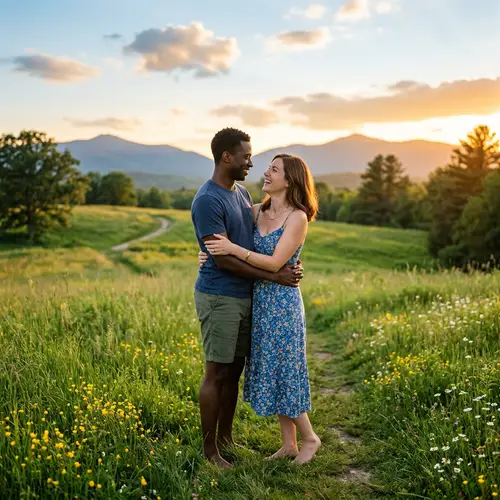Tender Love Moment in Lush Green Meadow | Warmth & Love Scene