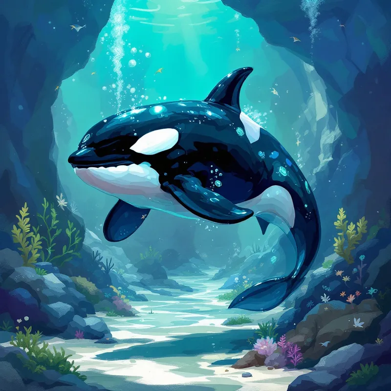 Surreal Orca-Humodel Hybrid Digital Art