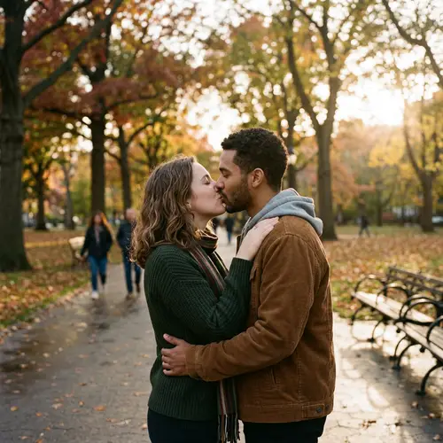 Romantic Couple Kissing