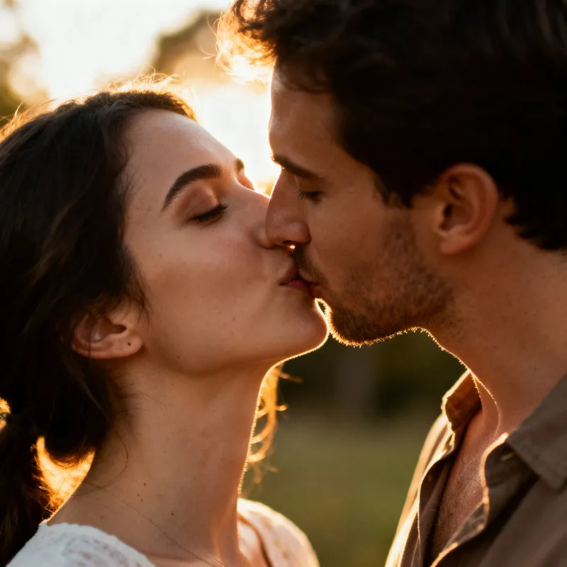 Romantic Couple Kissing