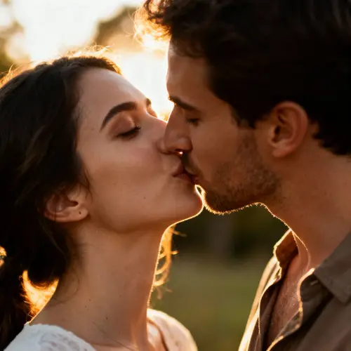 Romantic Couple Kissing