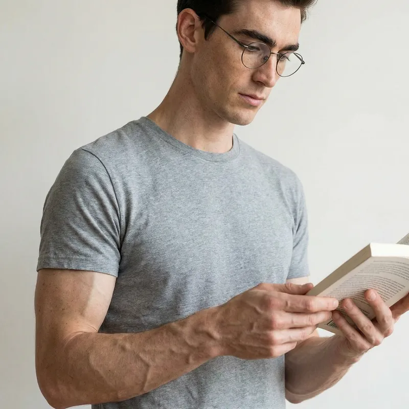 Veiny Thin Man with Glasses and Freckles | Unique Features