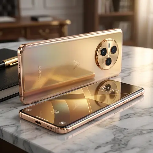 Modern Golden Tech: Luxurious Piece by Major Tech Company