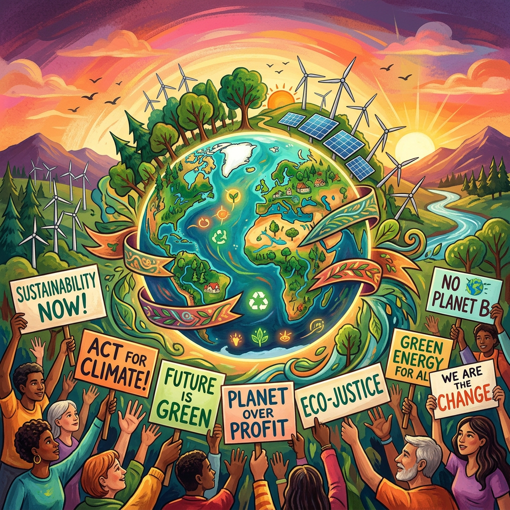 Promoting Sustainable Development with Art and Activism | AI Art Generator | Easy-Peasy.AI
