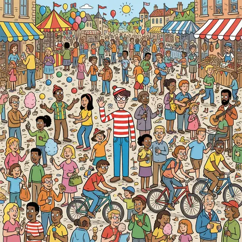 Where's Waldo Inspired Crowd Scenes | Cartoon-ish & Colorful Images