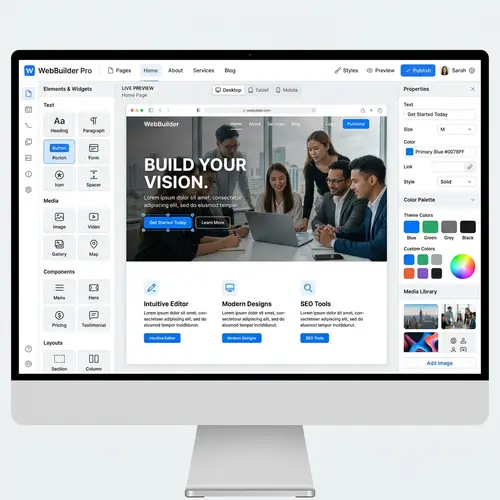 Intuitive Website Builder with Text Editing Tools & Live Preview