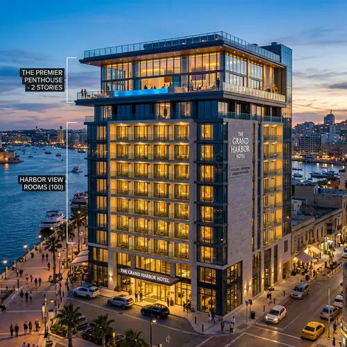 Luxury $12M Hotel with 100 Rooms and Penthouse