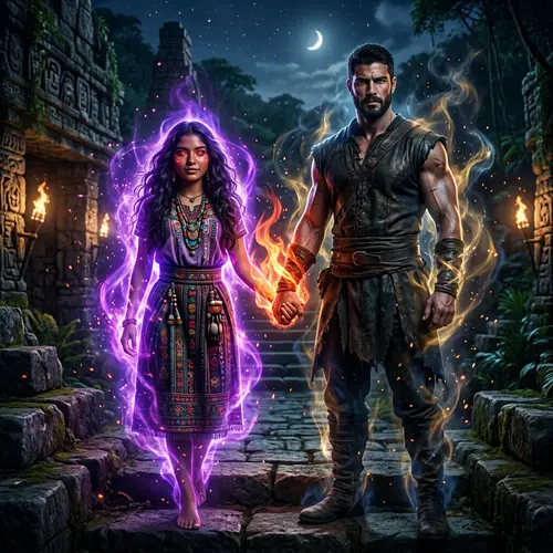 Latin American Girl with Divine Powers and Man with Mysterious Aura