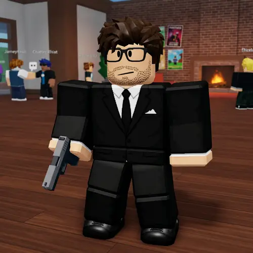 Dapper Roblox Character: Stylish Suit & Glasses